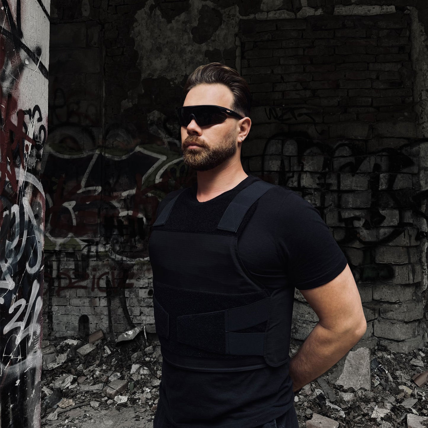 Skjult skudsikker vest – sort