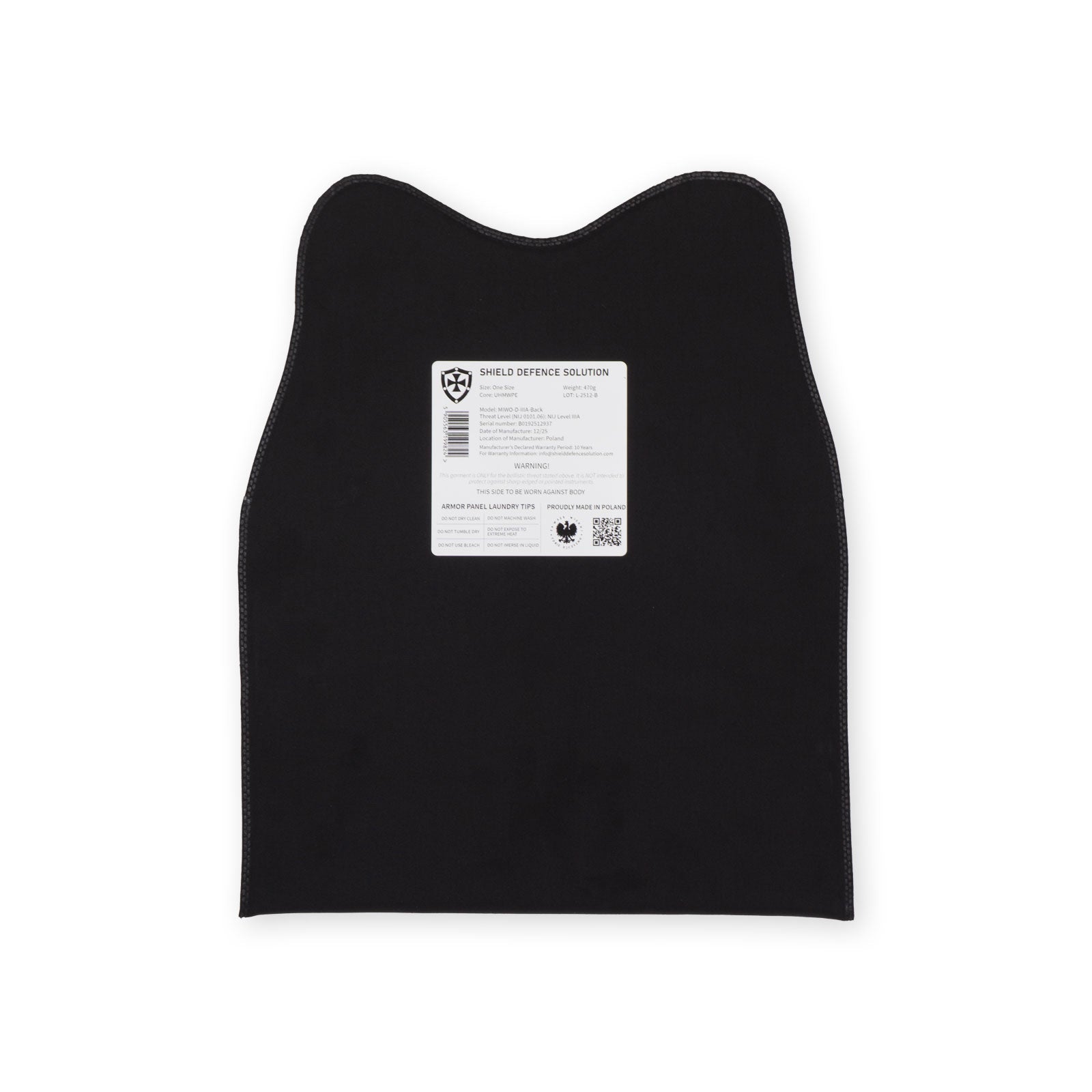 MIWO Soft Armor Inserts – Front & Back Protection Set - Shield Defence Solution